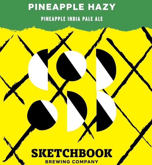 Sketchbook Pineapple Hazy beer Label Full Size