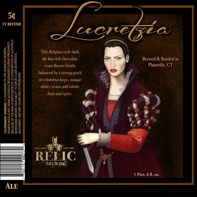 Relic Lucrezia Dark Abbey beer Label Full Size