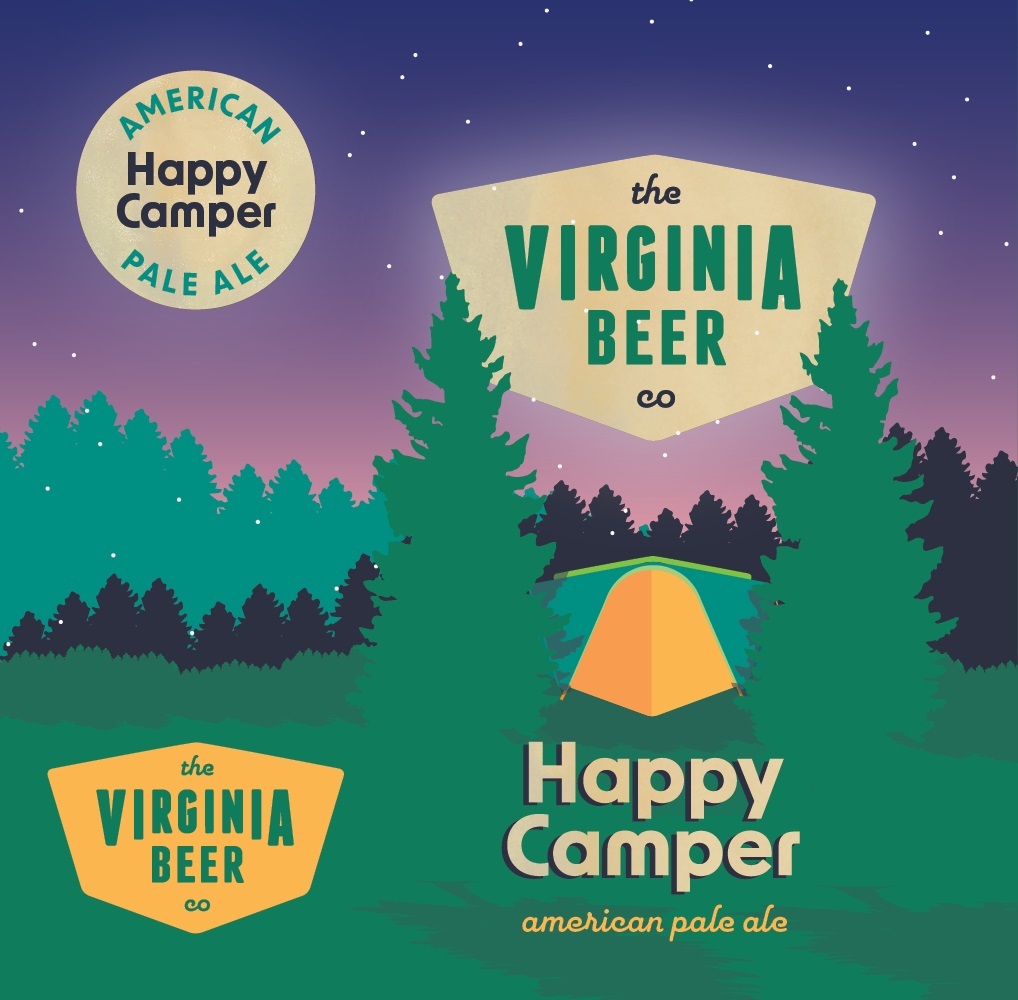 Virginia Beer Co. Happy Camper beer Label Full Size