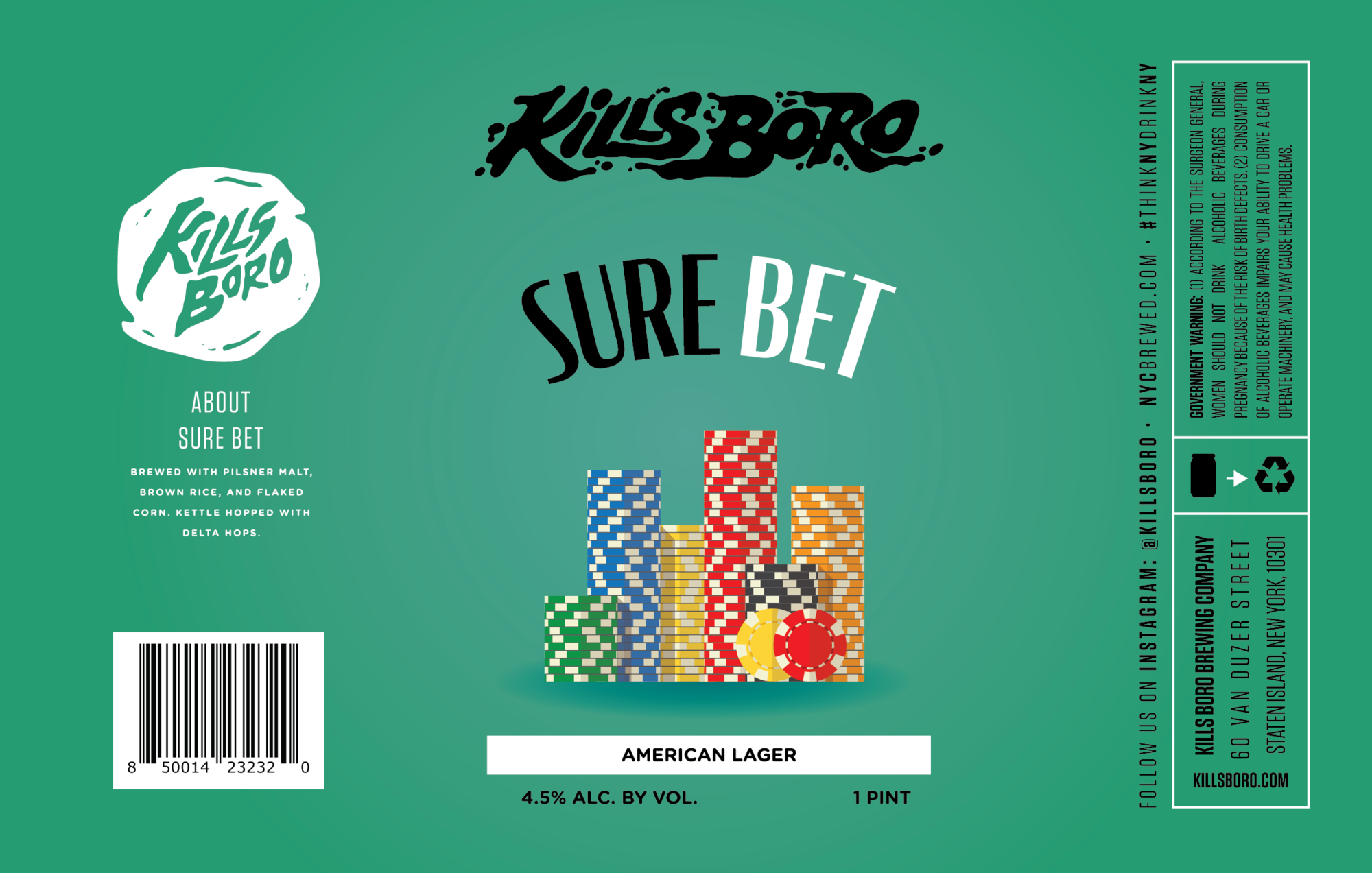 Kills Boro Sure Bet beer Label Full Size