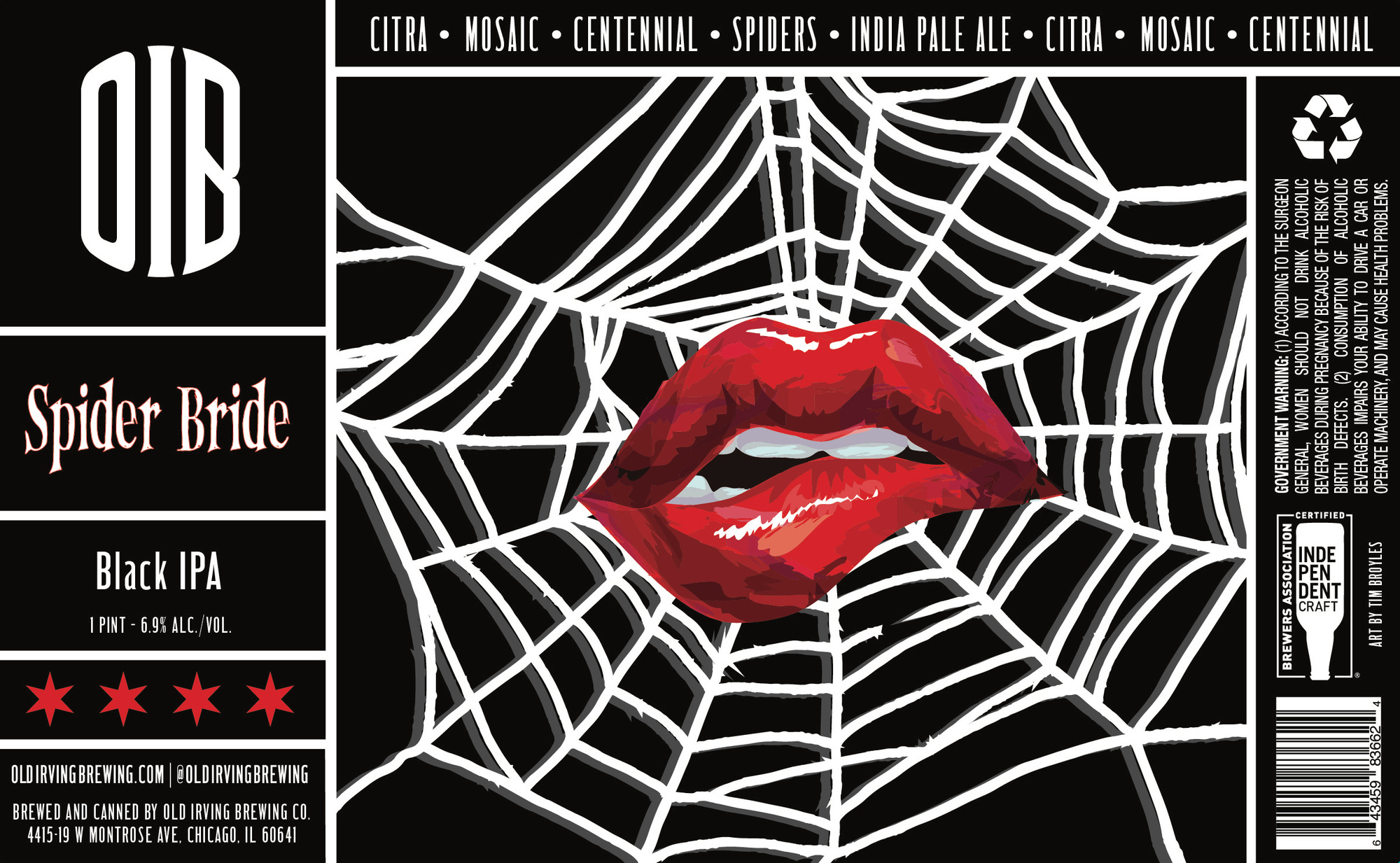 Old Irving Spider Bride beer Label Full Size