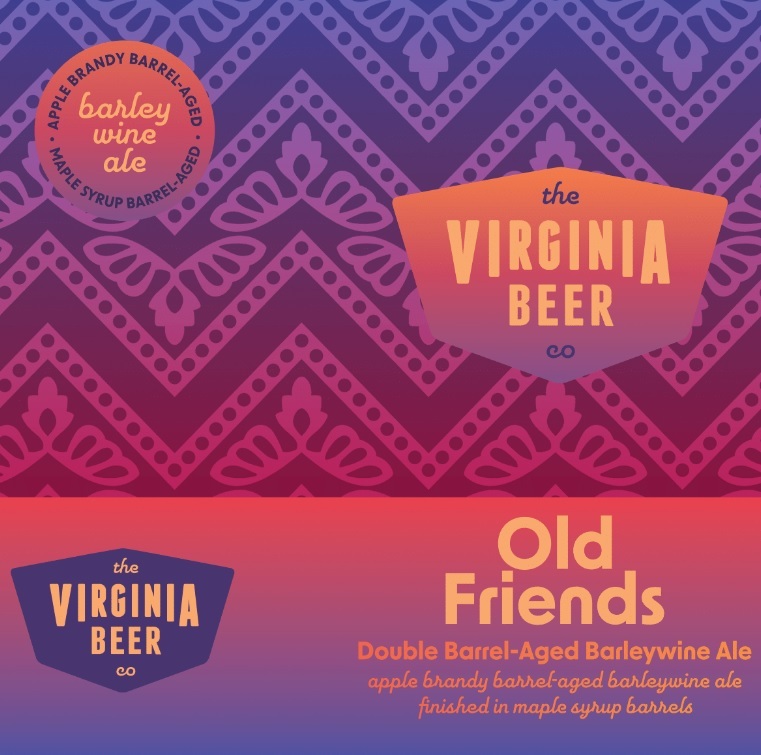 Virginia Beer Co. Old Friends beer Label Full Size