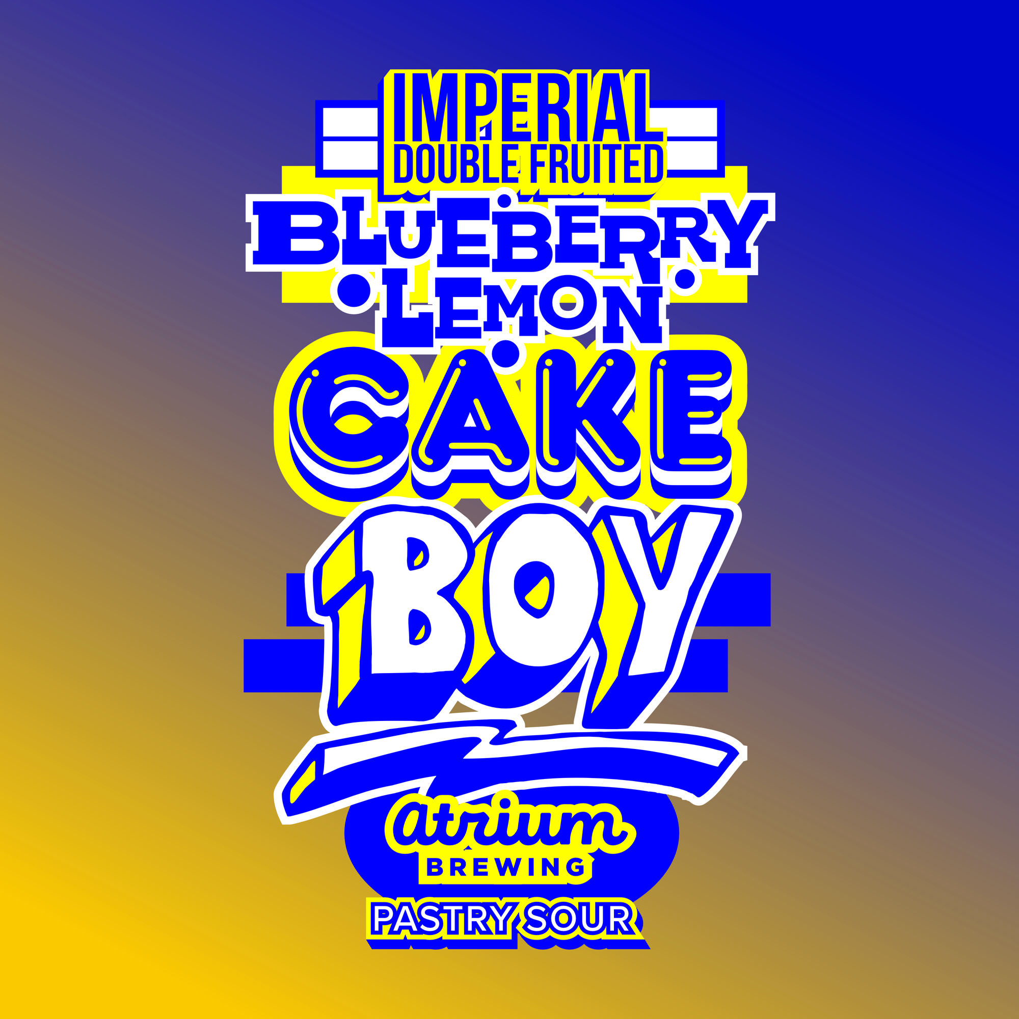 Atrium Imperial Double Fruited Blueberry Lemon Cake Boy beer Label Full Size