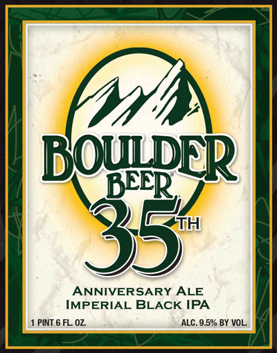 Boulder 35th Anniversary Imperial Black IPA beer Label Full Size