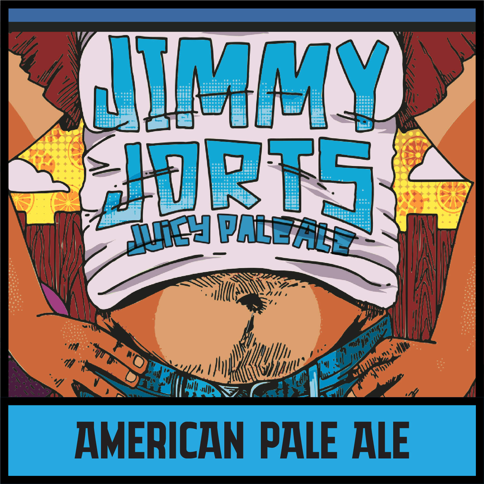 Bevy Jimmy Jorts Juicy Pale Ale beer Label Full Size