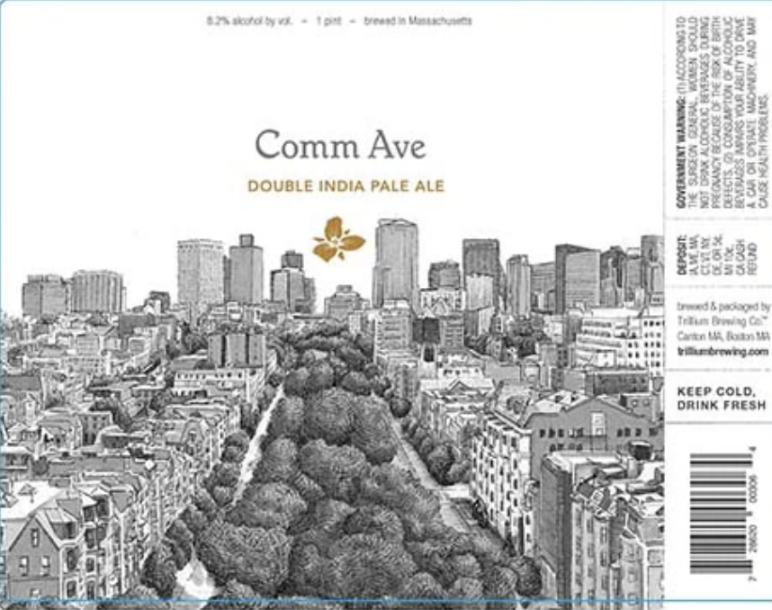 Trillium Comm Ave beer Label Full Size