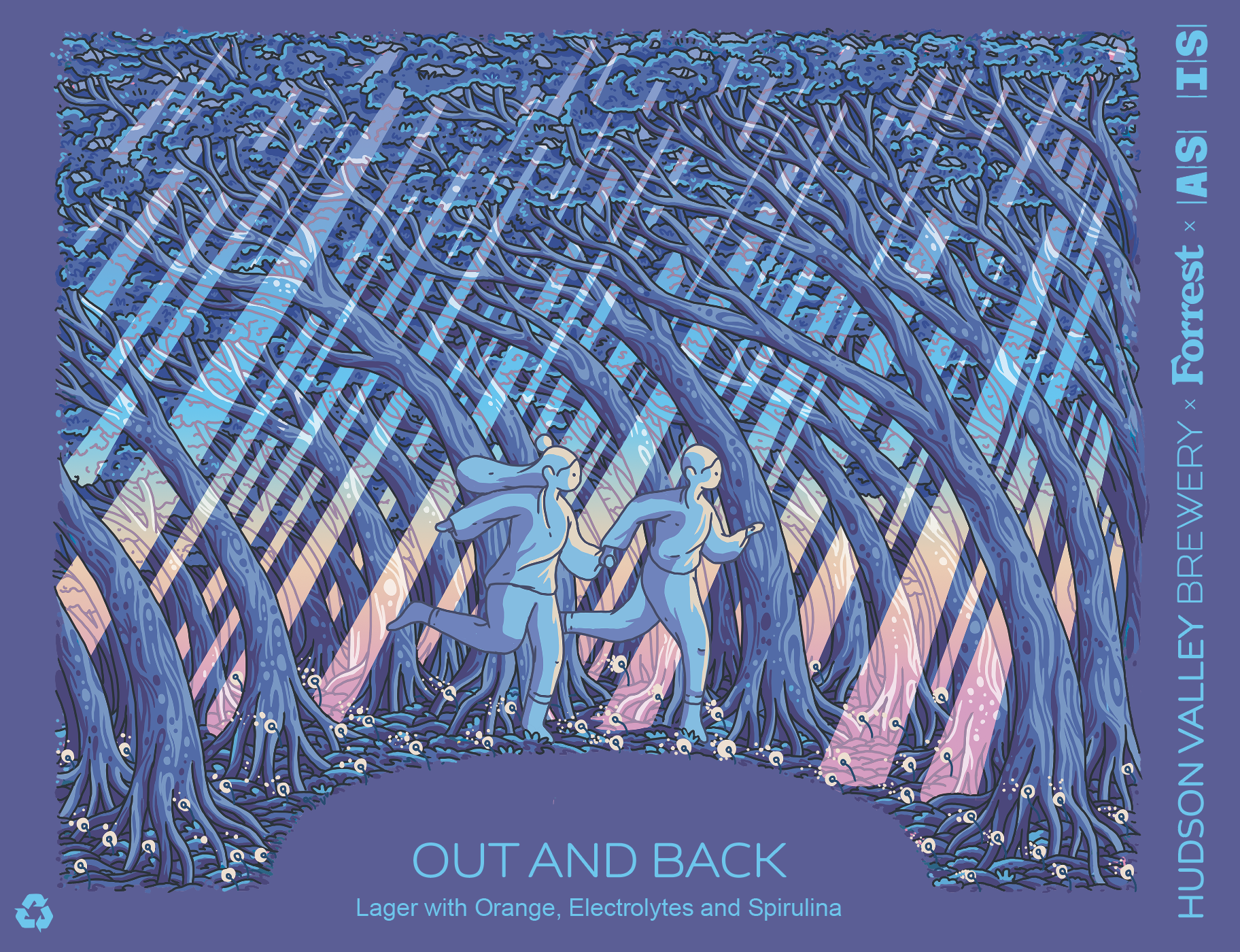 Hudson Valley Out And Back Blue beer Label Full Size