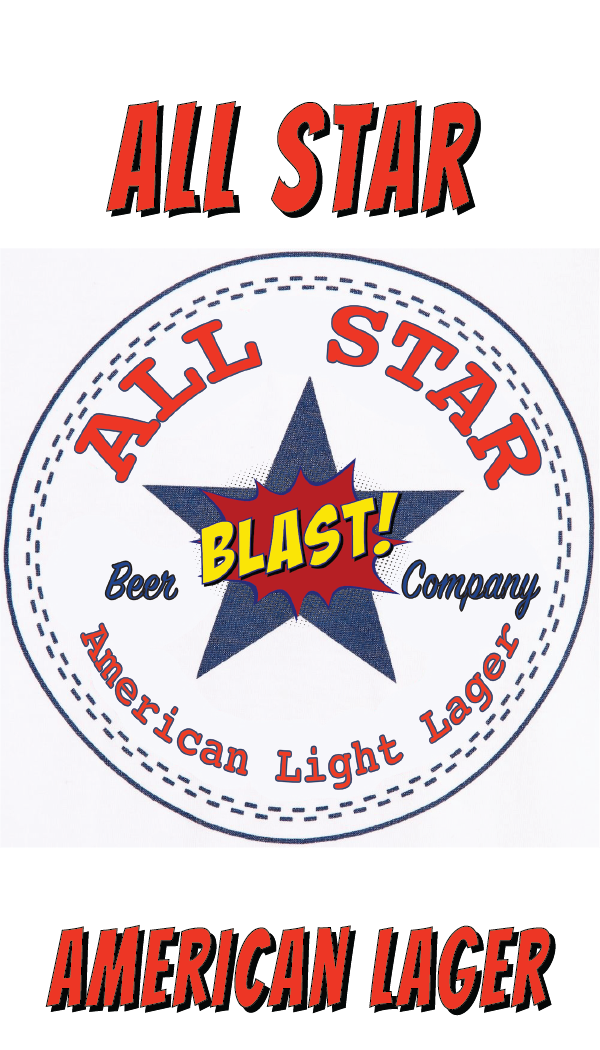 Blast 10 - All Star American Light Lager beer Label Full Size
