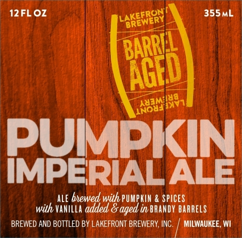 Lakefront Brandy Barrel Aged Imperial Pumpkin Ale 2019 beer Label Full Size