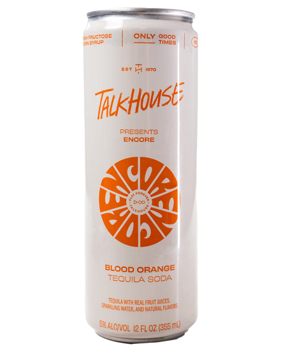 Talkhouse Encore Tequila Soda: Blood Orange beer Label Full Size