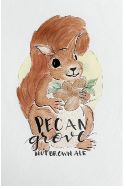 Buffalo Rock Pecan Grove Nut Brown Ale beer Label Full Size