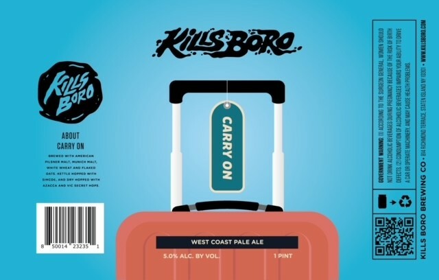 Kills Boro Carry On beer Label Full Size
