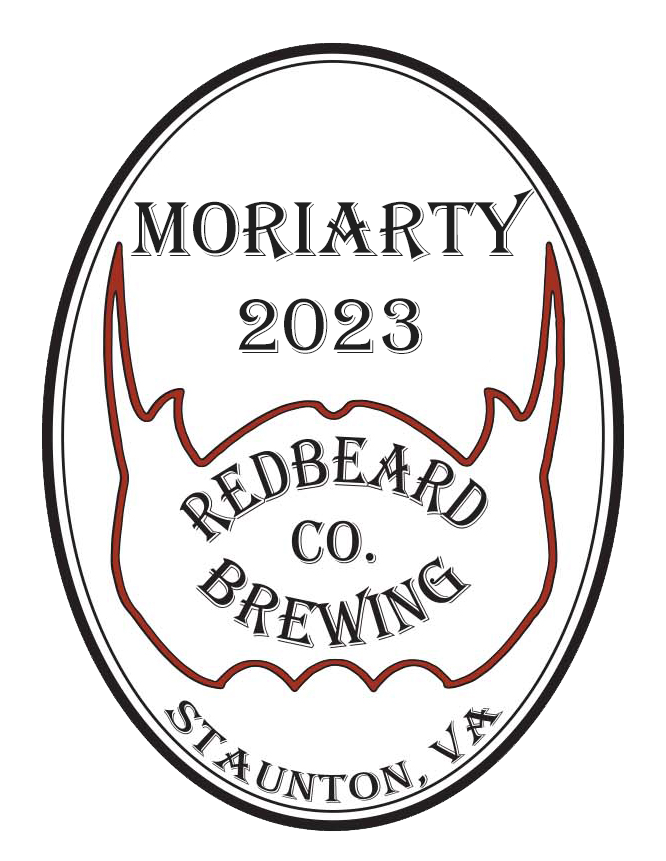 Redbeard Brewing '23 Moriarty Elijah Craig beer Label Full Size