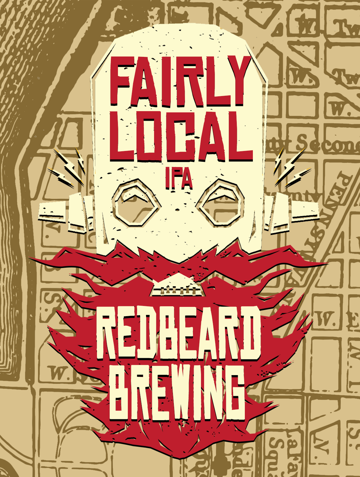 Redbeard Brewing Fairly Local Ipa beer Label Full Size