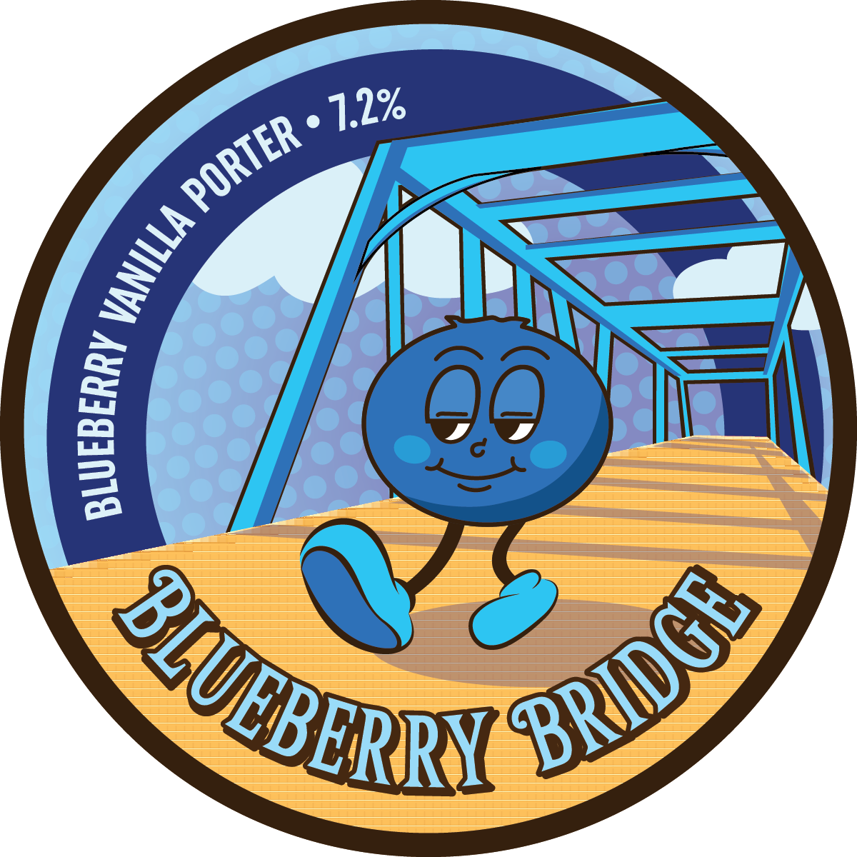 Grand Rapids Blueberry Bridge beer Label Full Size
