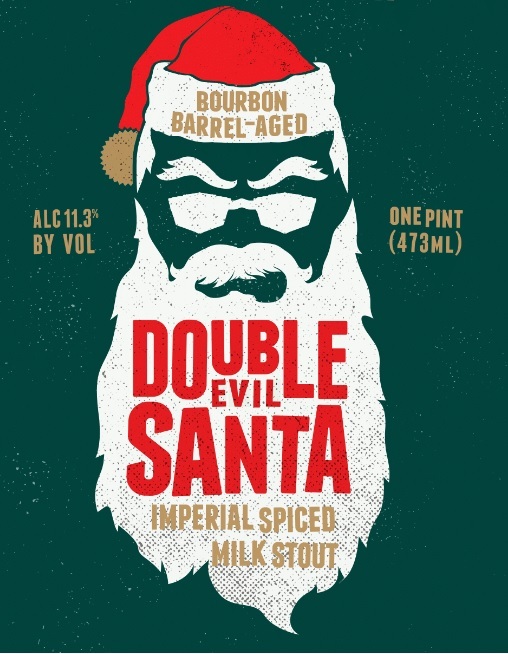 Virginia Beer Co. MOCHA DOUBLE EVIL SANTA beer Label Full Size