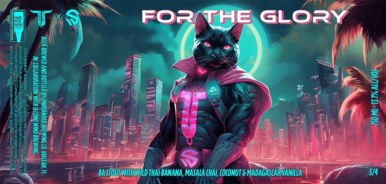 Unbranded + Second Wind BA For The Glory beer Label Full Size