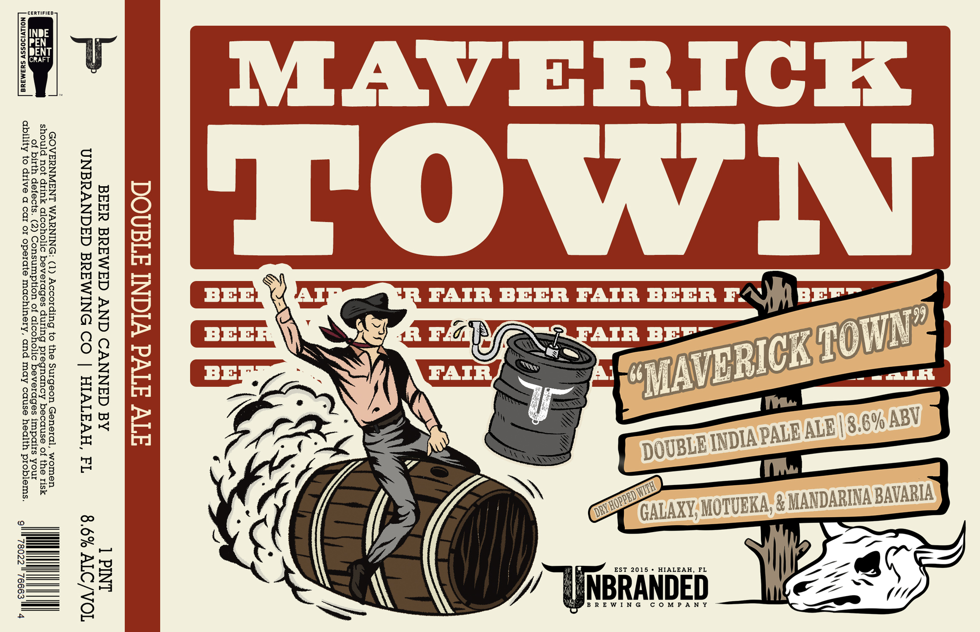 Unbranded Maverick Town 2023 beer Label Full Size