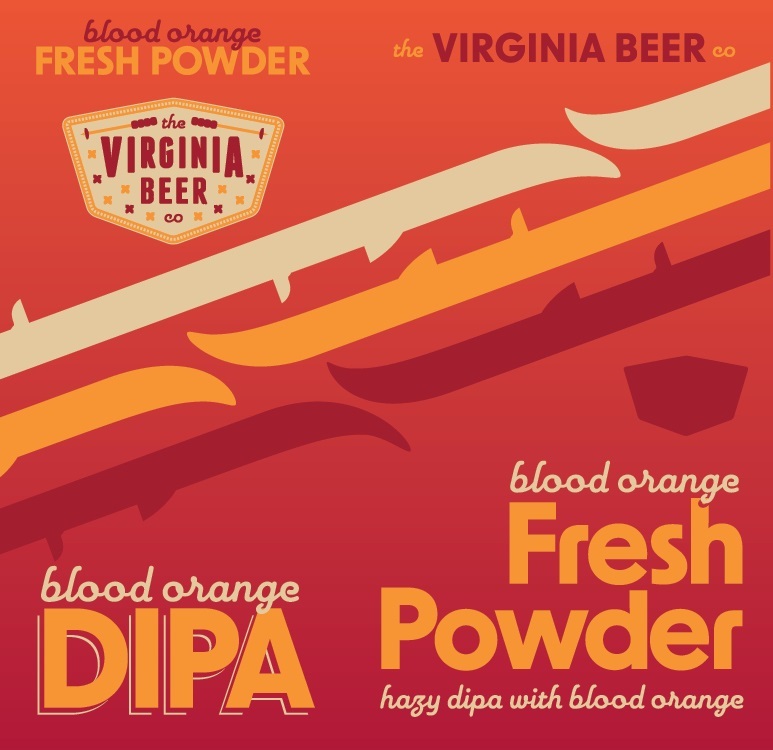 Virginia Beer Co. Blood Orange Fresh Powder beer Label Full Size