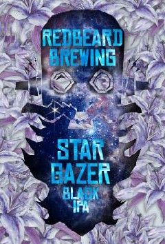 Redbeard Brewing Stargazer Black Ipa beer Label Full Size