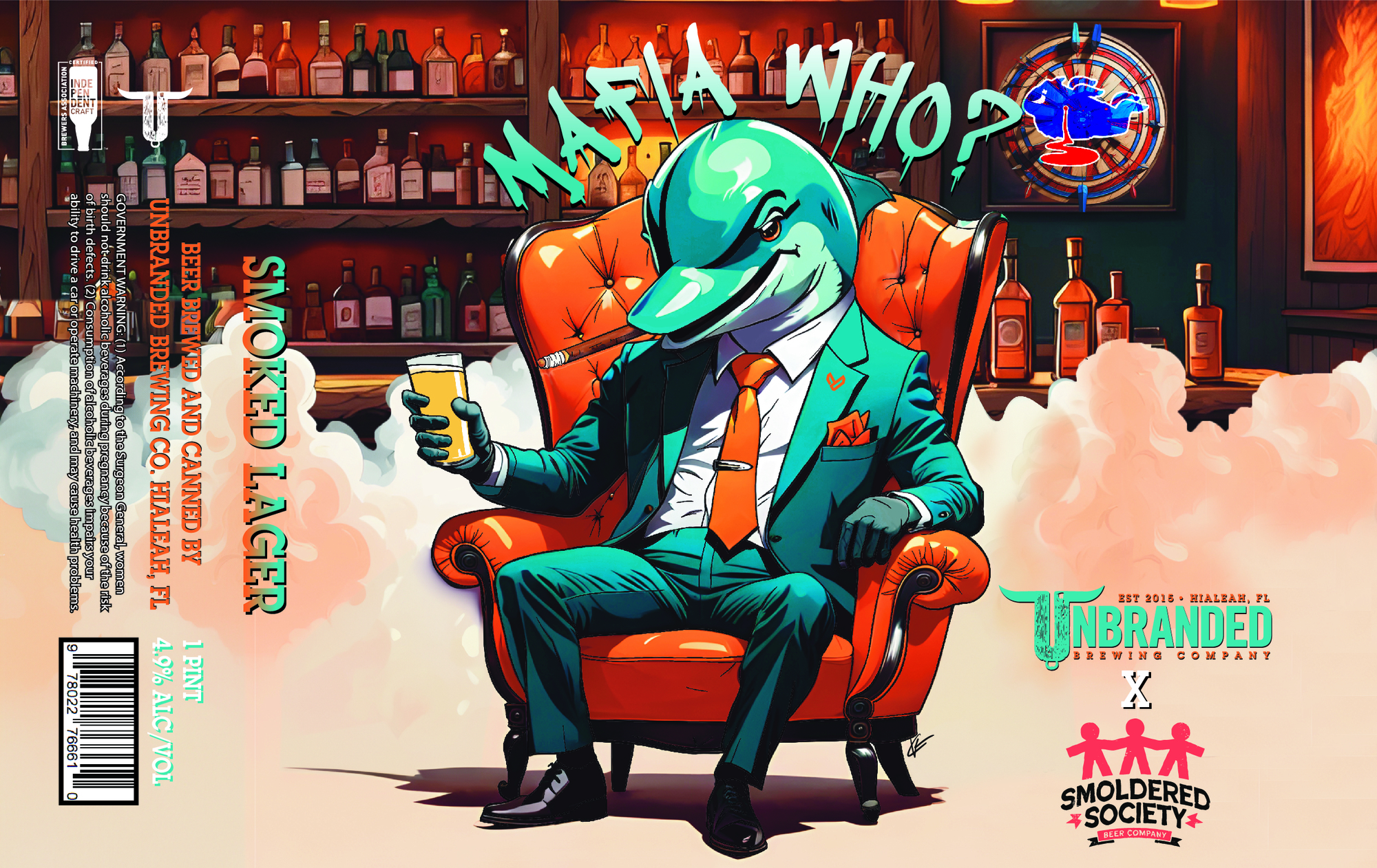 Unbranded Mafia Who? beer Label Full Size