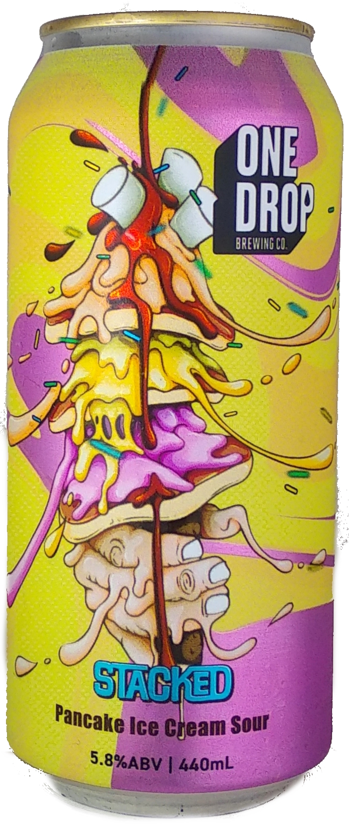 One Drop Stacked Pancake Ice Cream Sour beer Label Full Size