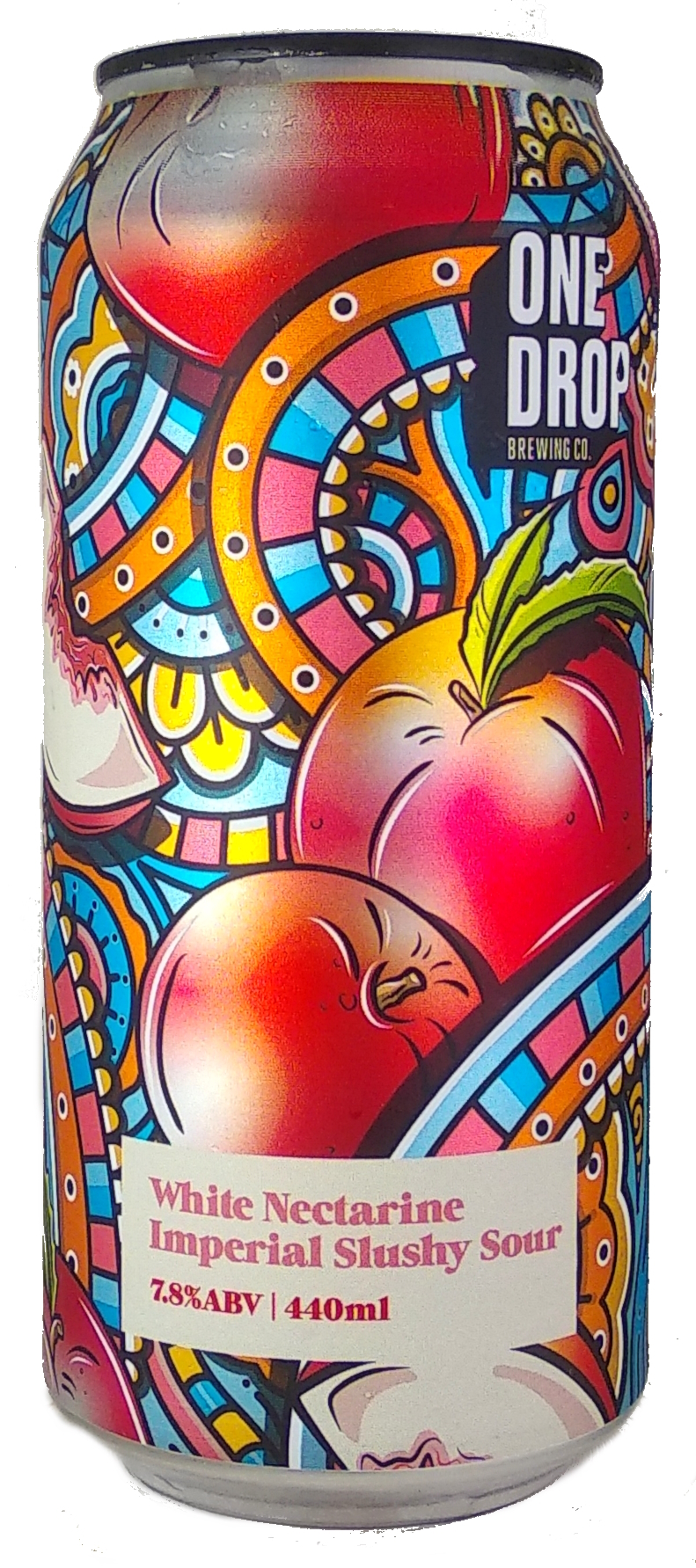One Drop White Nectarine Imperial Slushy Sour beer Label Full Size