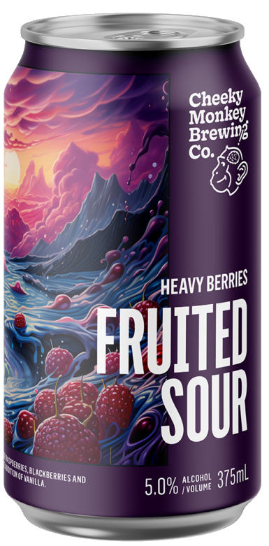 Cheeky Monkey Heavy Berries Fruited Sour beer Label Full Size