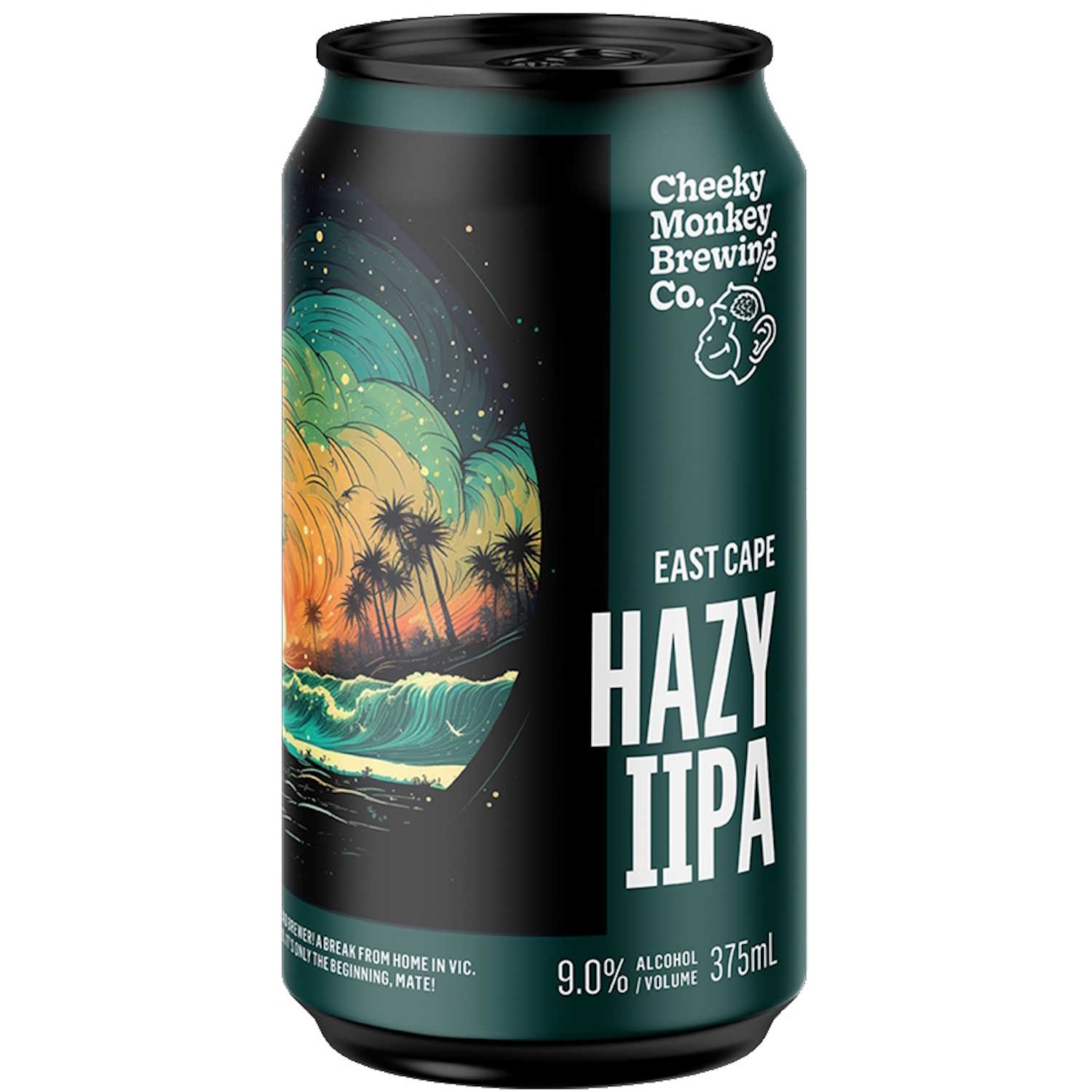 Cheeky Monkey East Cape Hazy IIPA beer Label Full Size