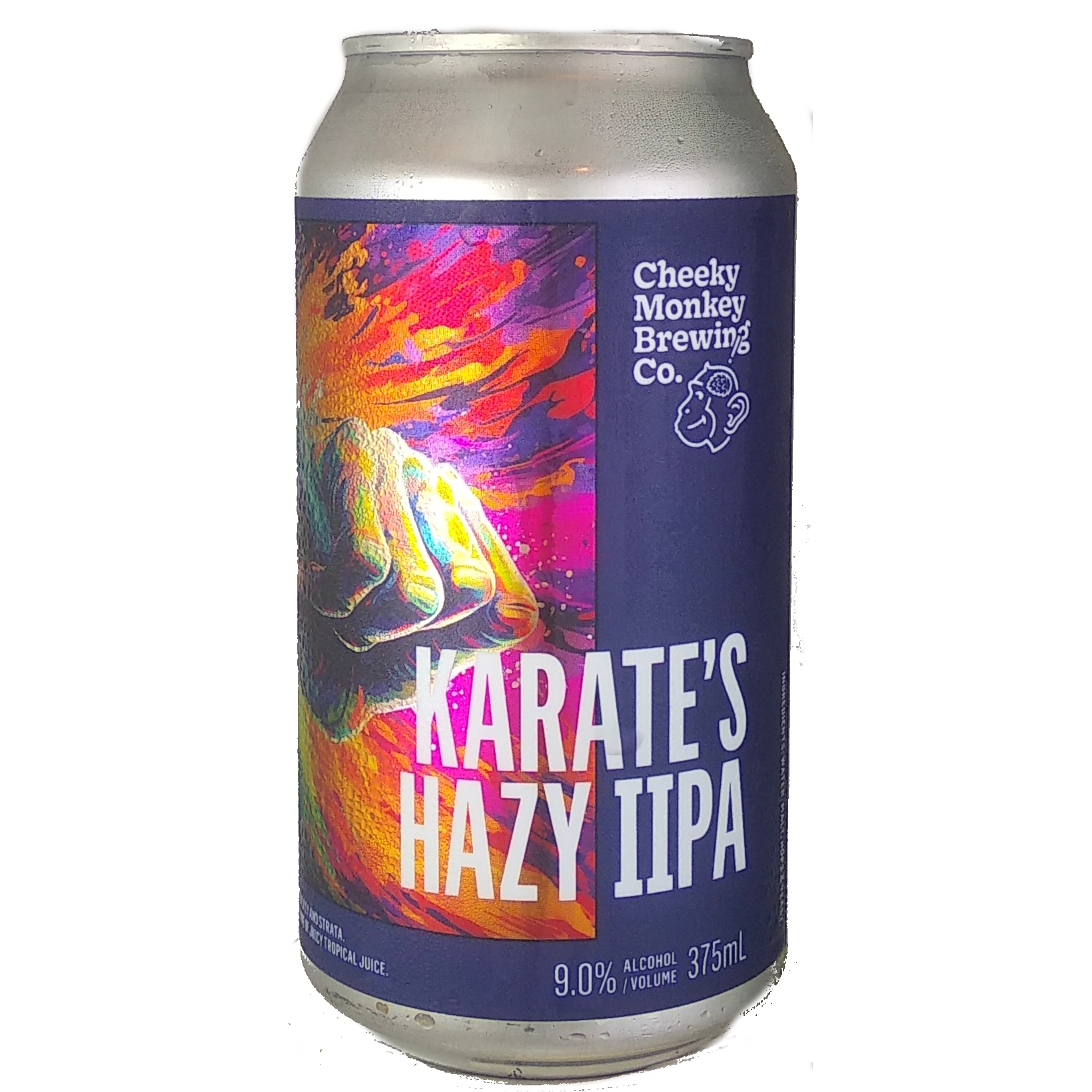 Cheeky Monkey Karate's Hazy IIPA beer Label Full Size