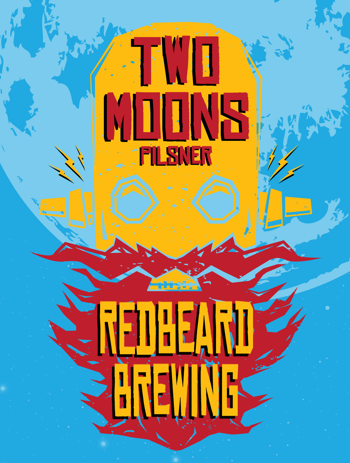 Redbeard Brewing Two Moons beer Label Full Size