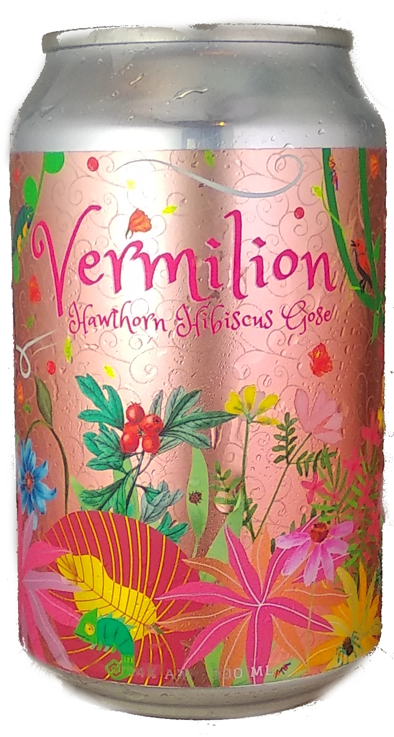 Sunbird Vermilion Hawthorn Hibiscus Gose beer Label Full Size