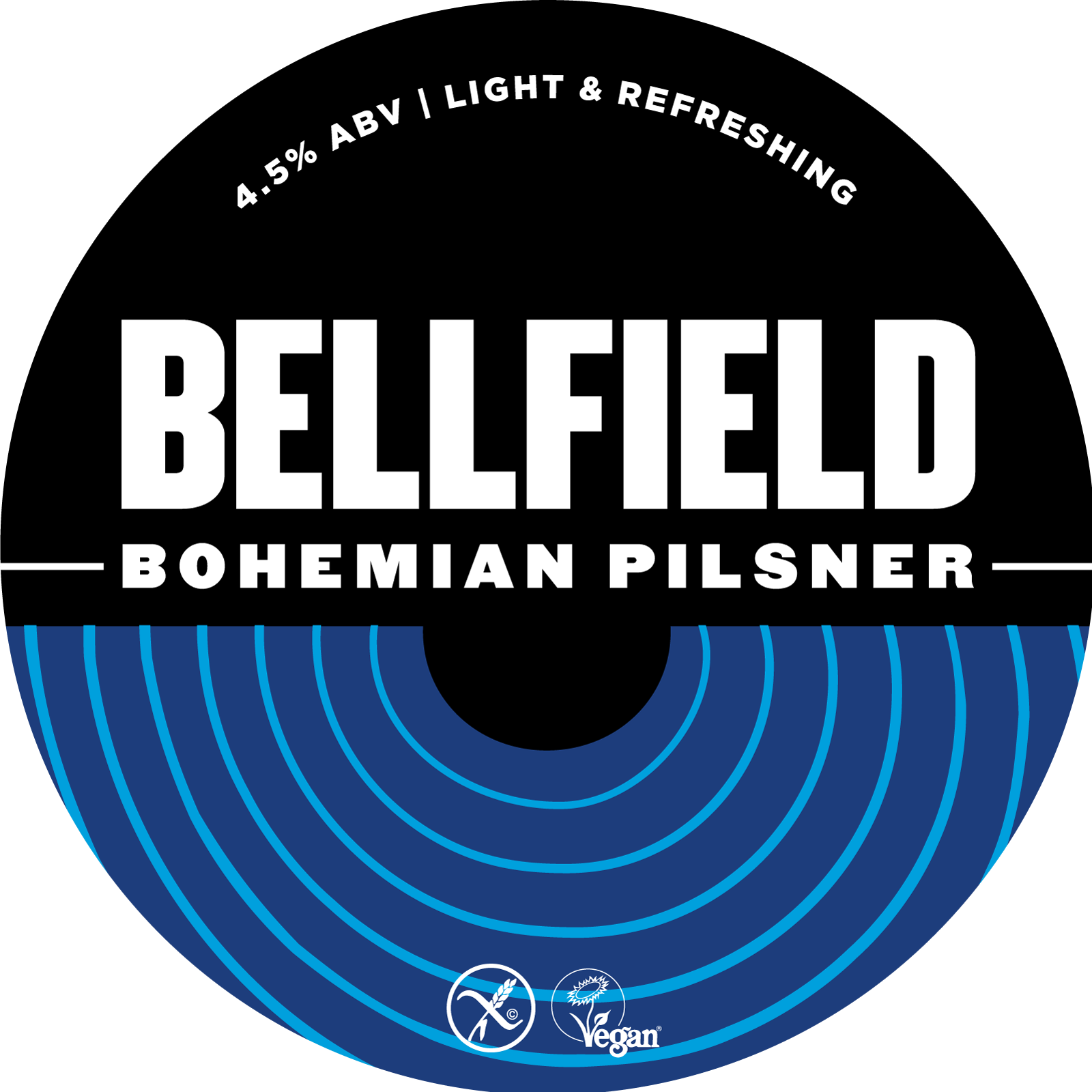 Bellfield Brewery Bohemian Pilsner beer Label Full Size