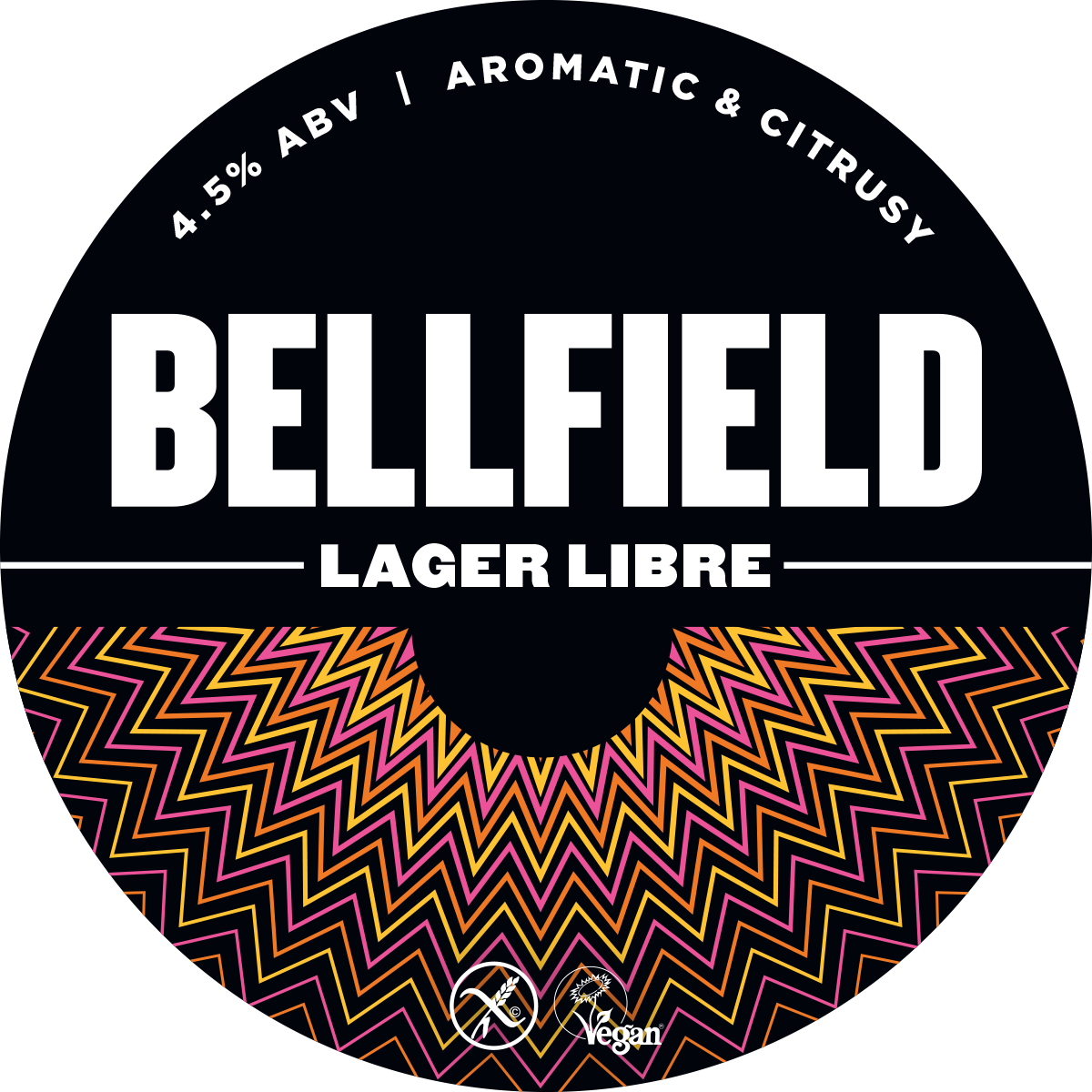 Bellfield Brewery Lager Libre beer Label Full Size