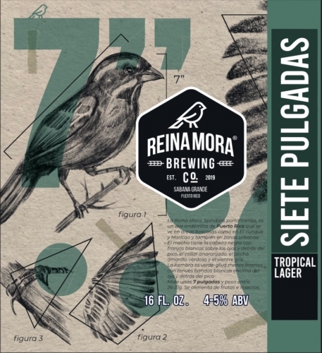 Reina Mora Siete Pulgadas beer Label Full Size