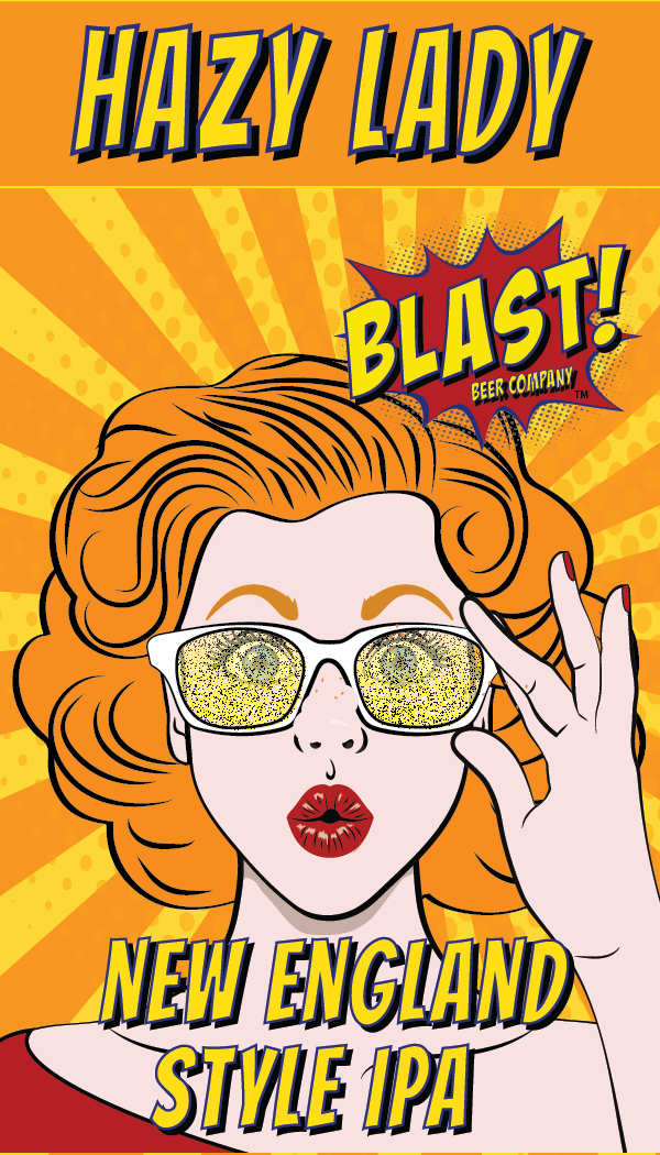 Blast 2 - Hazy Lady NEIPA beer Label Full Size