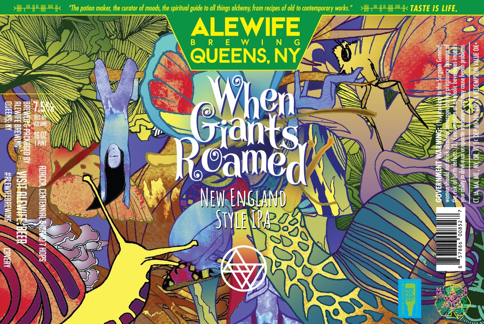 Alewife When Giants Roamed Hazy IPA '24 beer Label Full Size