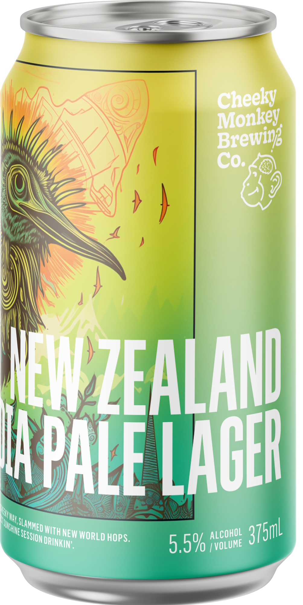 Cheeky Monkey New Zealand IPL beer Label Full Size