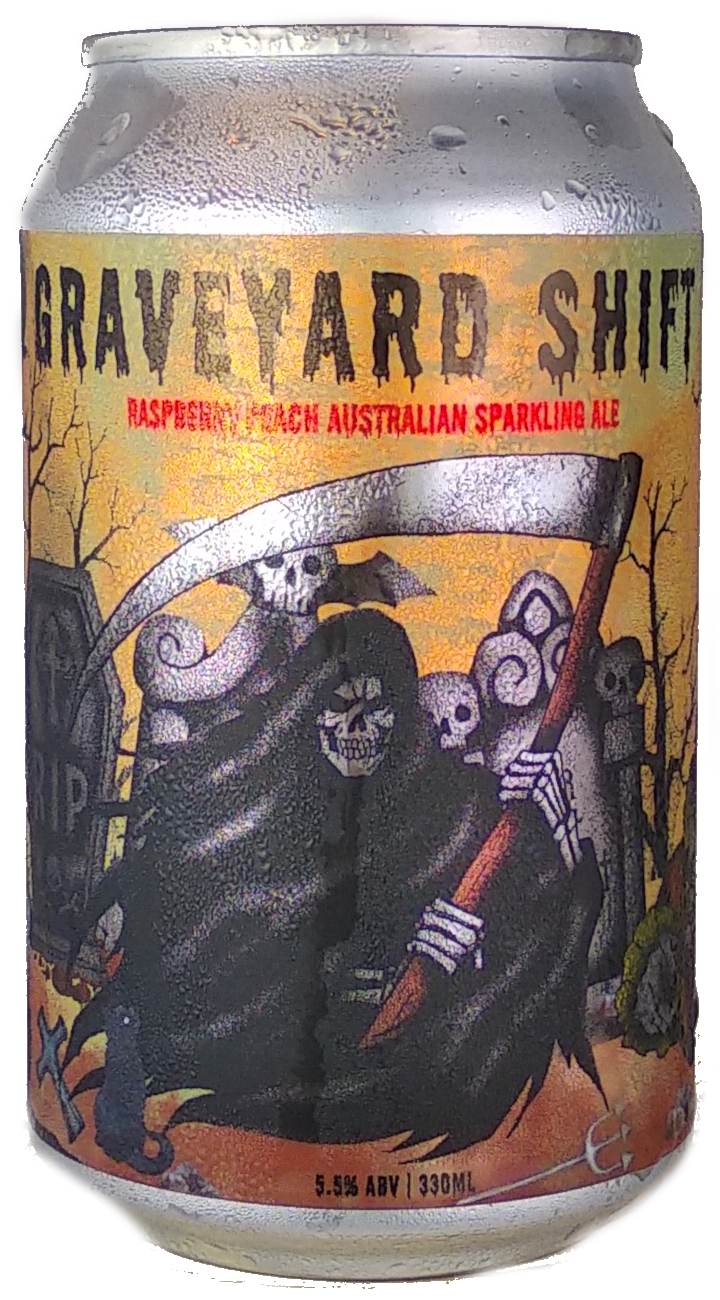 Sunbird Graveyard Shift Raspberry Peach Australian Sparkling Ale beer Label Full Size