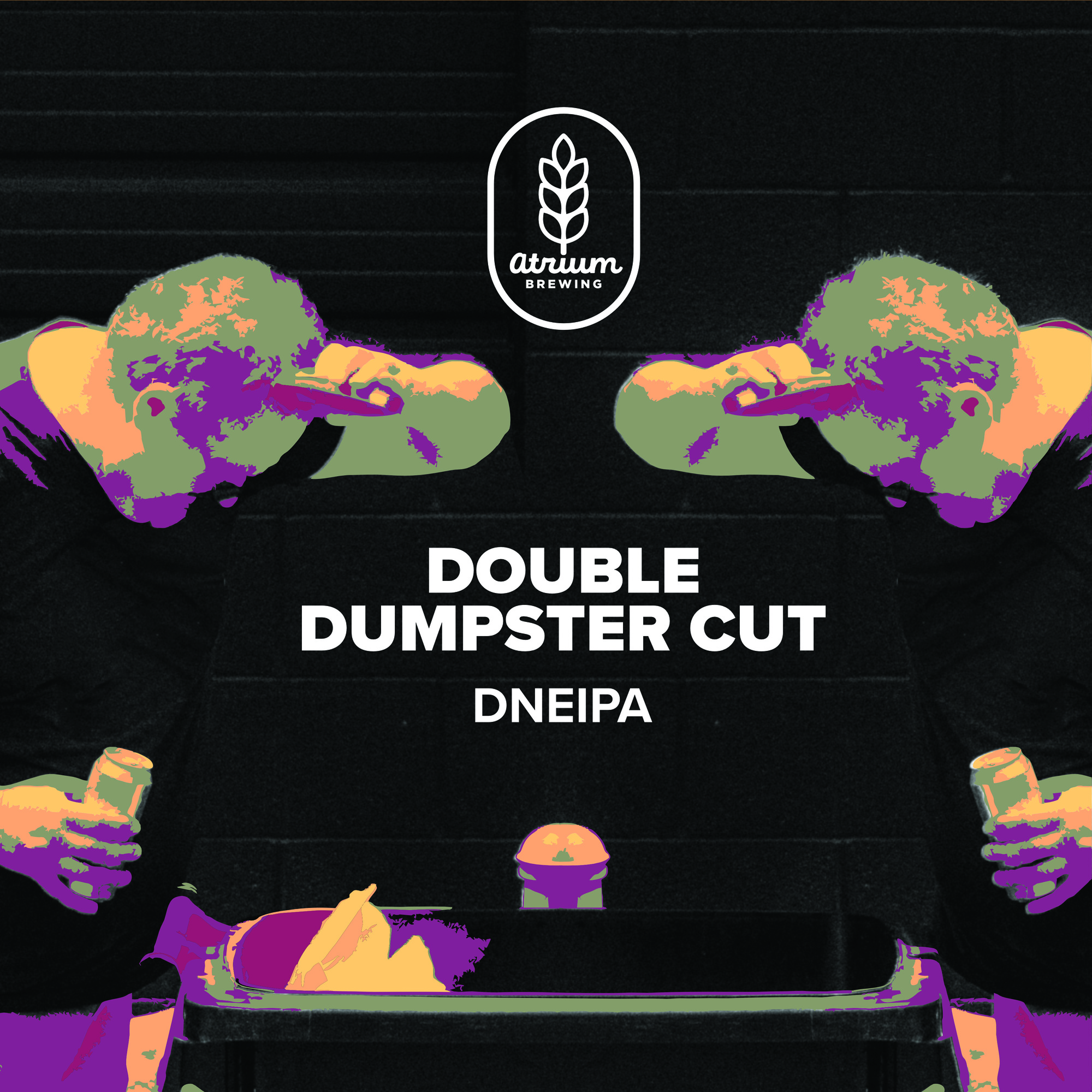 Atrium Double Dumpster Cut beer Label Full Size