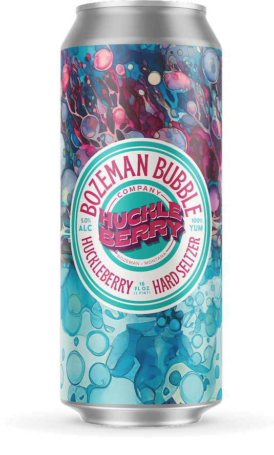 Bozeman Bubble Huckleberry Hard Seltzer beer Label Full Size