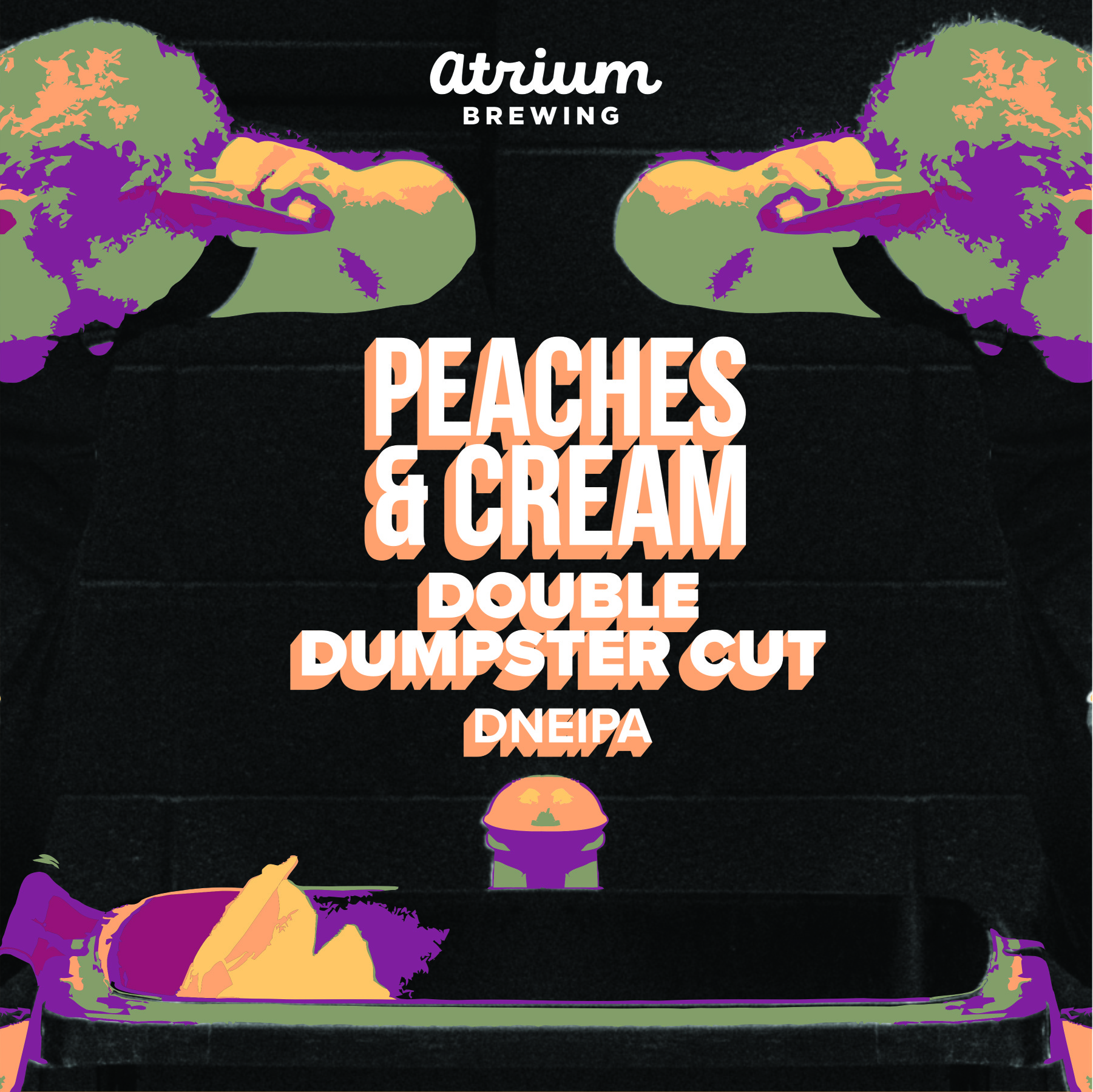 Atrium Peaches & Cream Double Dumpster Cut beer Label Full Size
