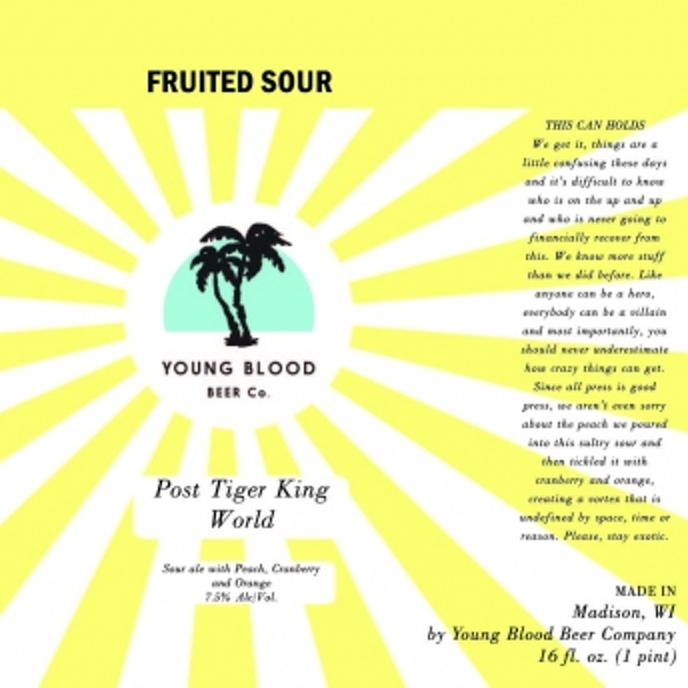 Young Blood Post Tiger King World beer Label Full Size
