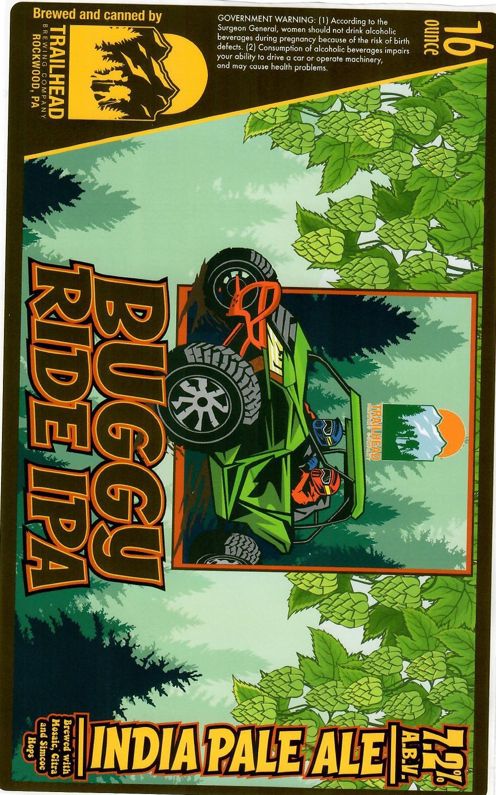 Trailhead Buggy Ride beer Label Full Size