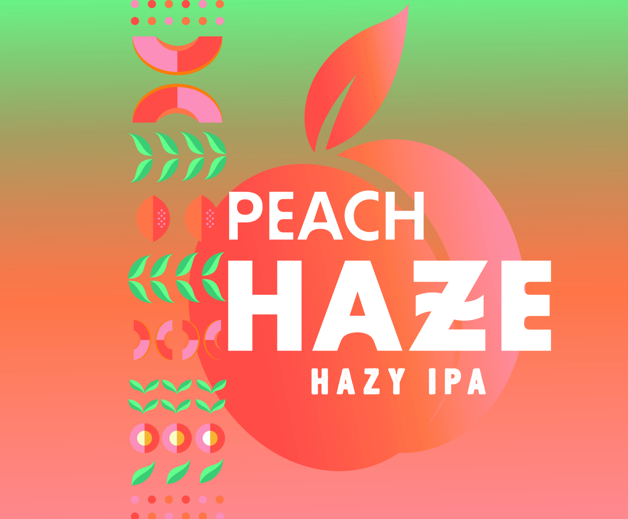 Big Lake Peach Haze beer Label Full Size