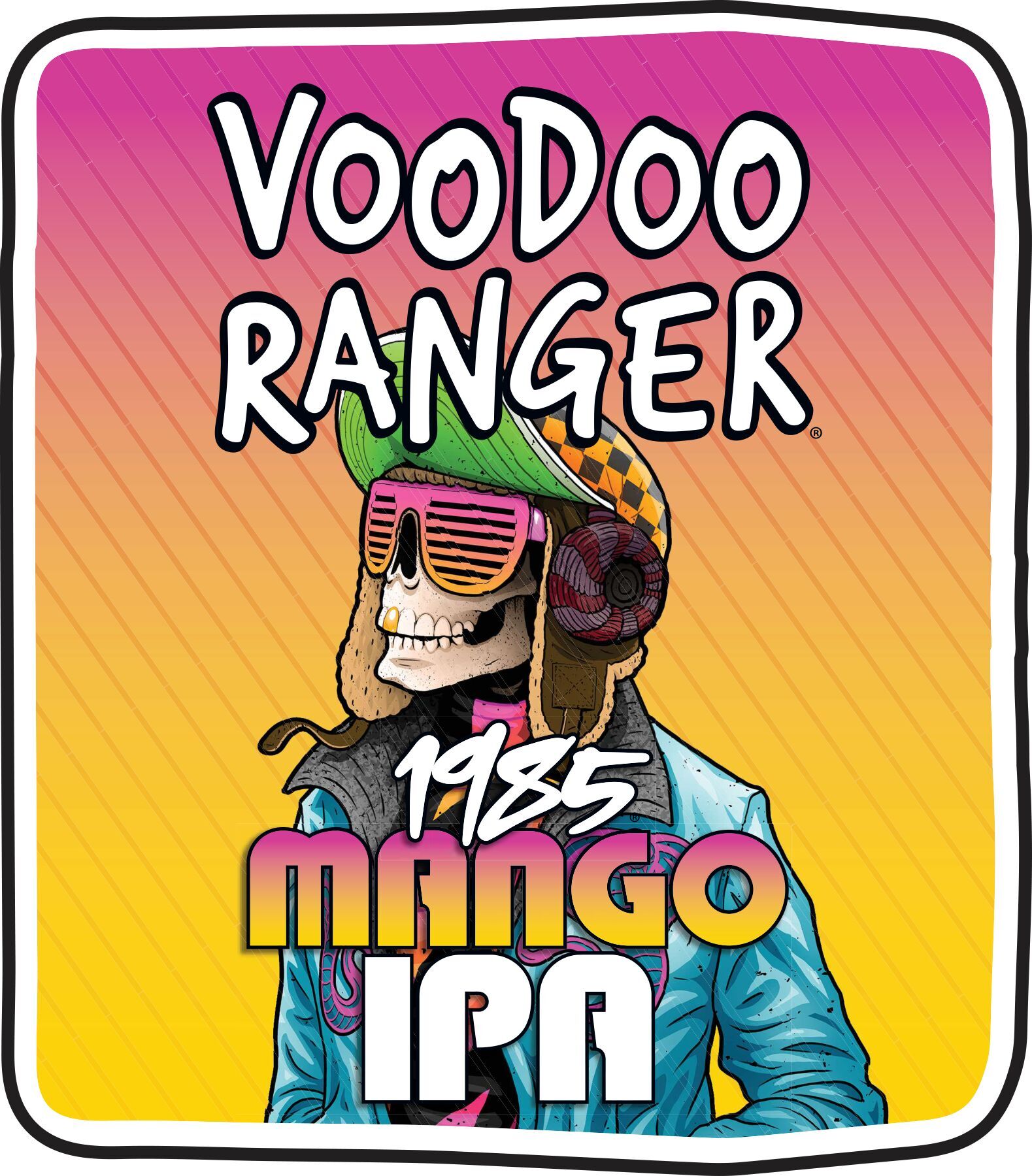 New Belgium Voodoo Ranger 1985 Mango IPA beer Label Full Size