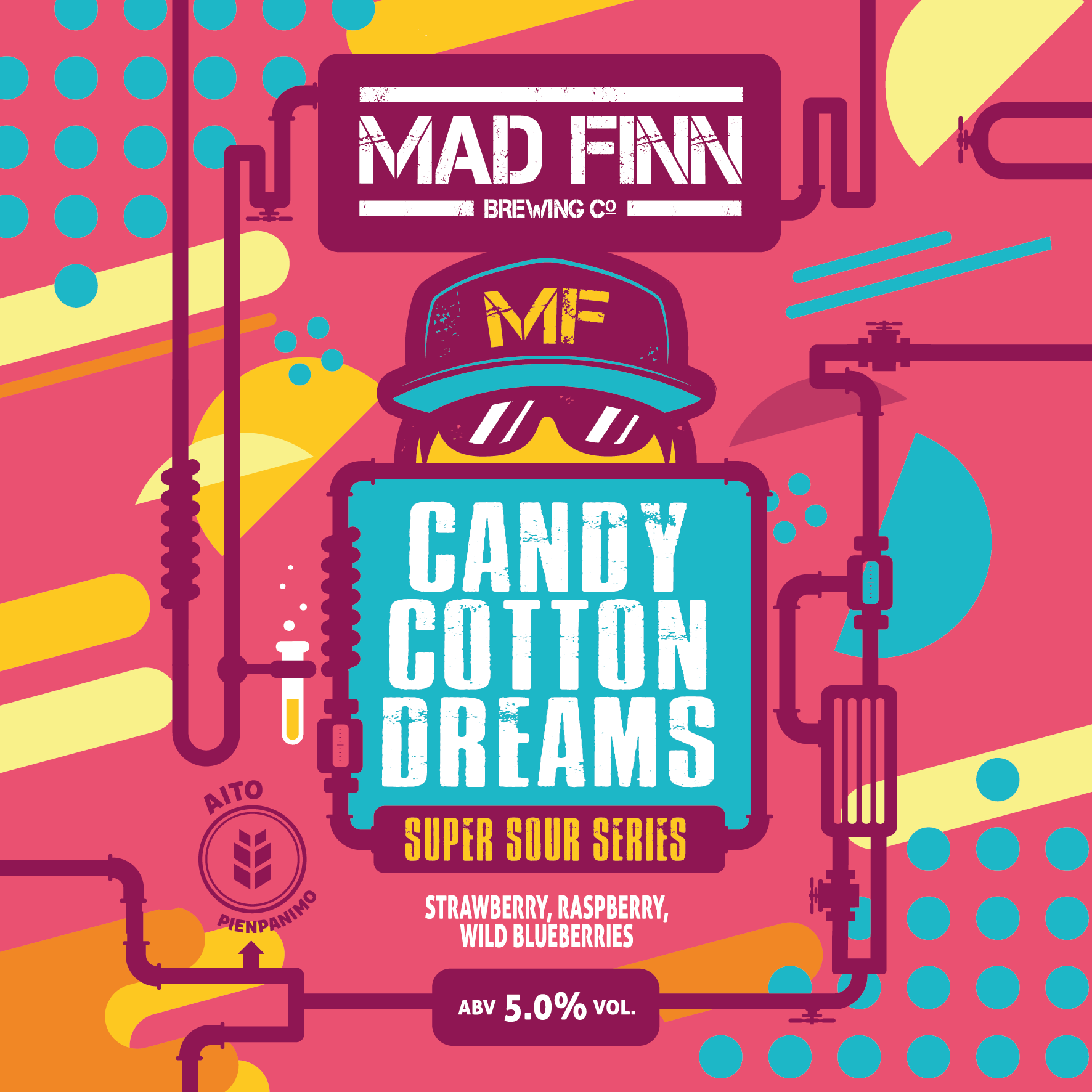Mad Finn Cotton Candy Dreams beer Label Full Size