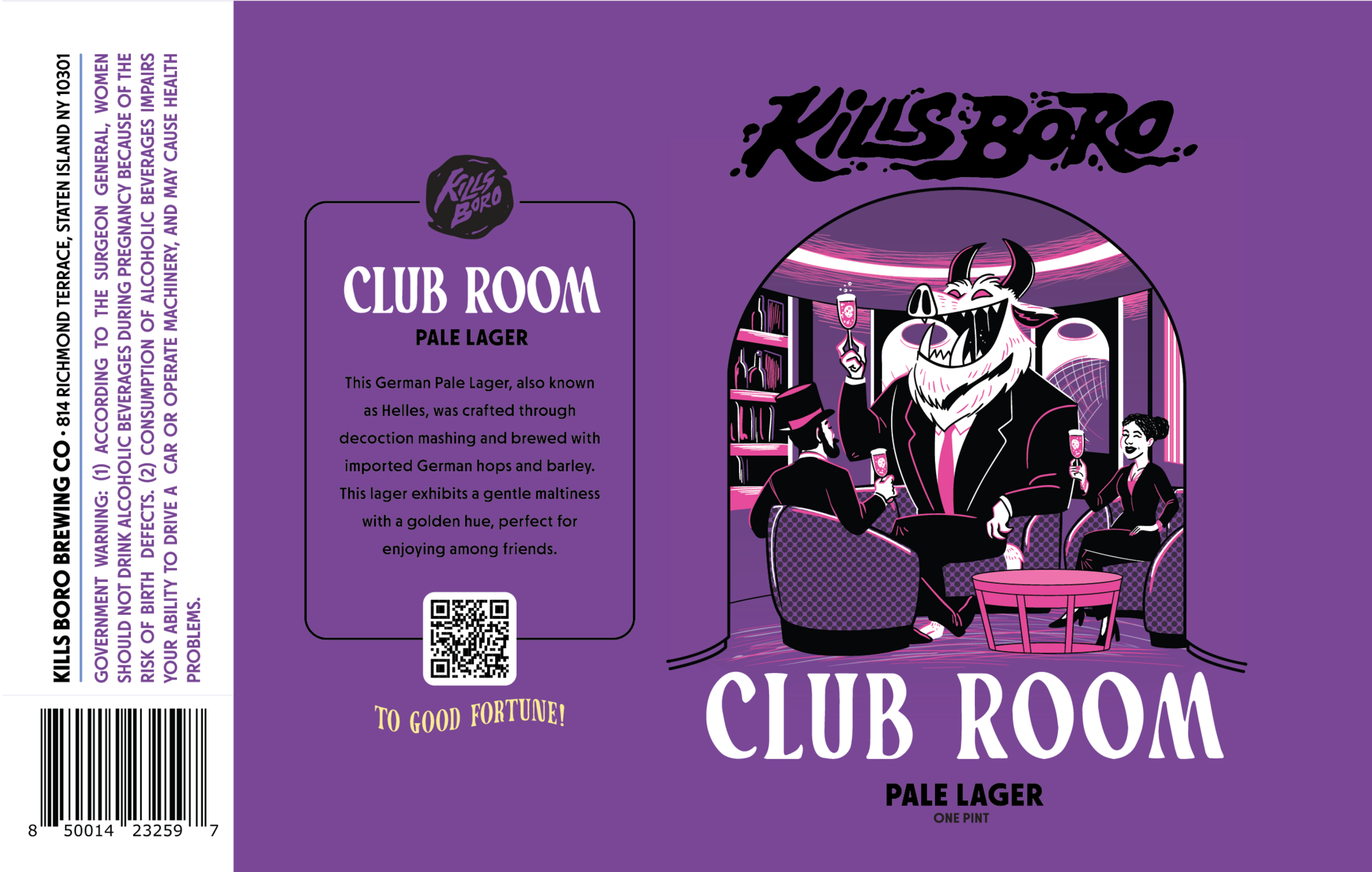 Kills Boro Club Room beer Label Full Size
