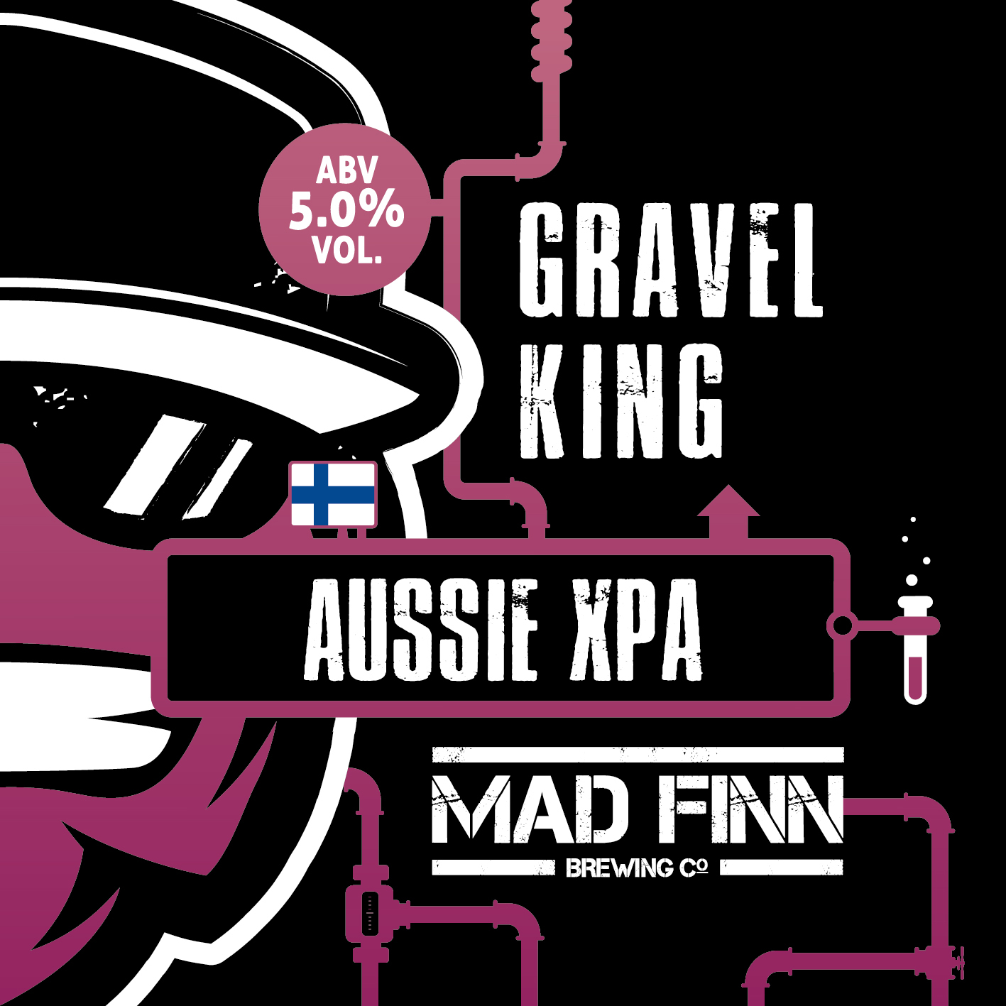 Mad Finn Gravel King Aussie XPA (GF) beer Label Full Size