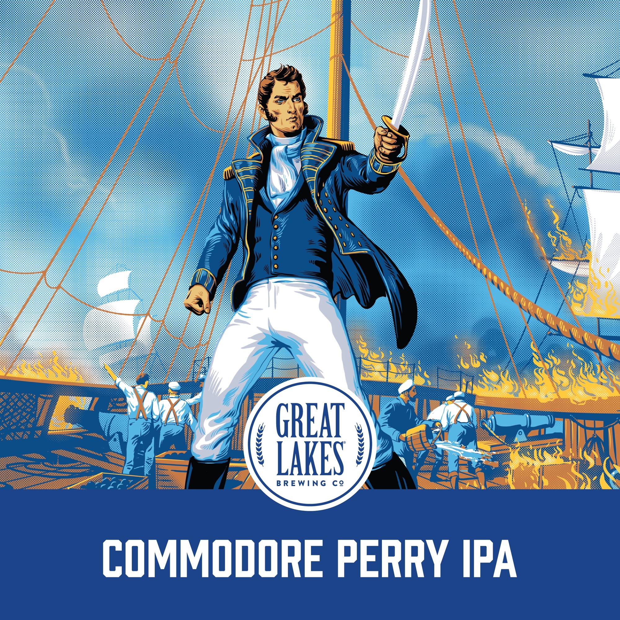 Great Lakes Commodore Perry IPA beer Label Full Size